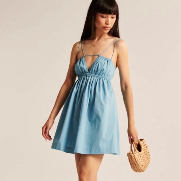 Abercrombie & Fitch Dresses & Skirts - Abercrombie & Fitch Blue Strappy Babydoll Dress | Size Medium